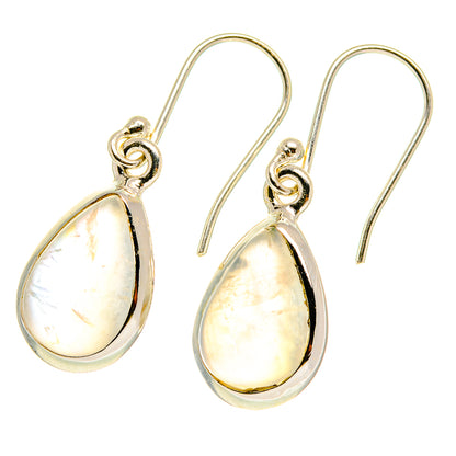 925 sterling silver moonstone teardrop drop earrings with ear wires