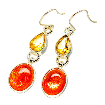Sunstone Earrings handcrafted by Ana Silver Co - EARR417329