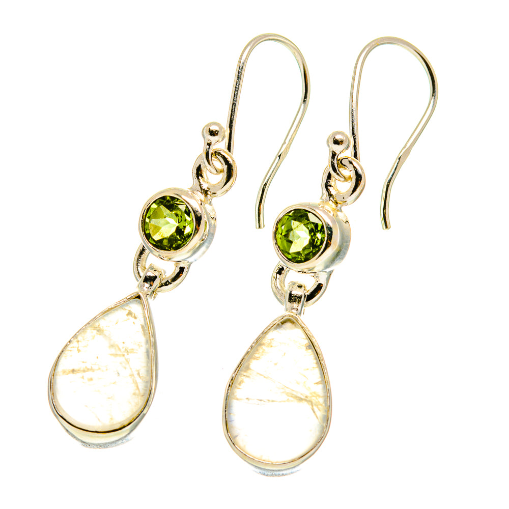 Rainbow Moonstone Earrings handcrafted by Ana Silver Co - EARR417334
