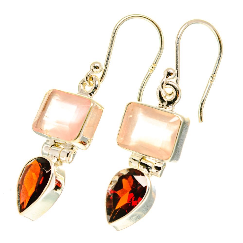 Rose Quartz Earrings handcrafted by Ana Silver Co - EARR417342