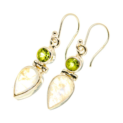 Rainbow Moonstone Earrings handcrafted by Ana Silver Co - EARR417351