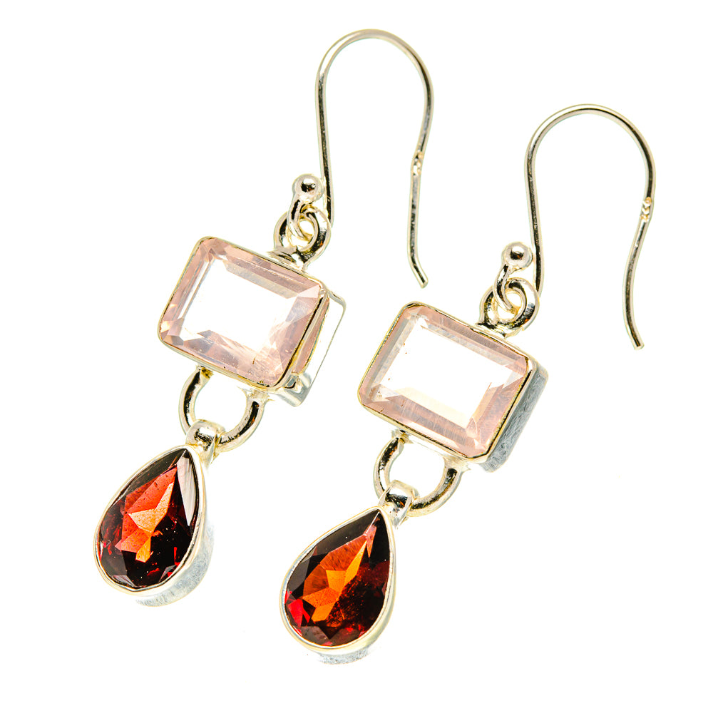 Rose Quartz Earrings handcrafted by Ana Silver Co - EARR417371