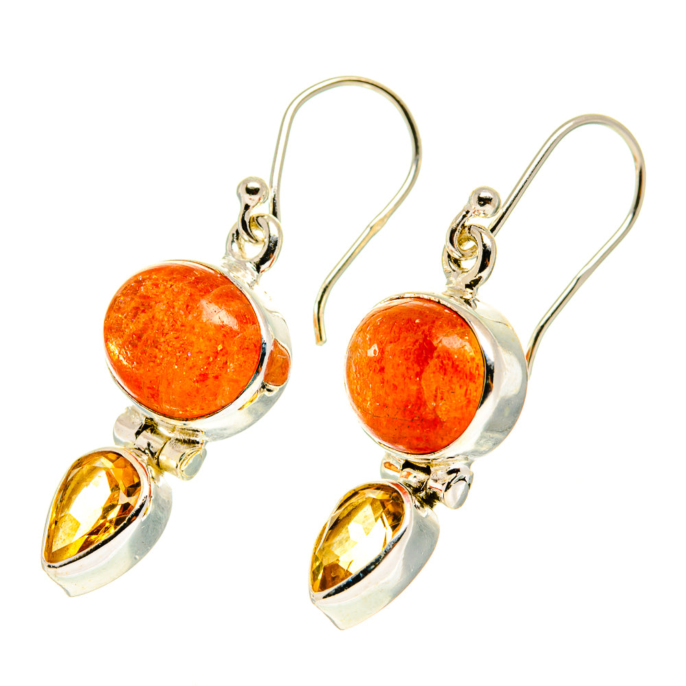 Sunstone Earrings handcrafted by Ana Silver Co - EARR417373