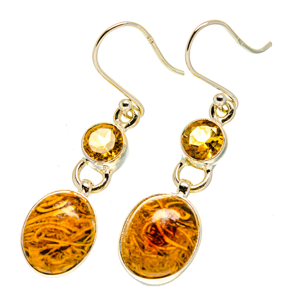 Palm Wood Jasper Earrings handcrafted by Ana Silver Co - EARR417374