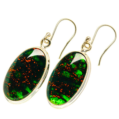 Bloodstone Earrings handcrafted by Ana Silver Co - EARR417394