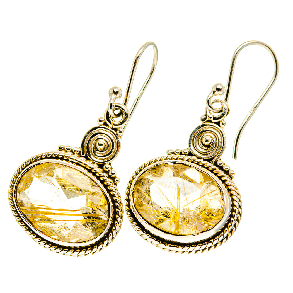 Rutilated Quartz Earrings handcrafted by Ana Silver Co - EARR417397