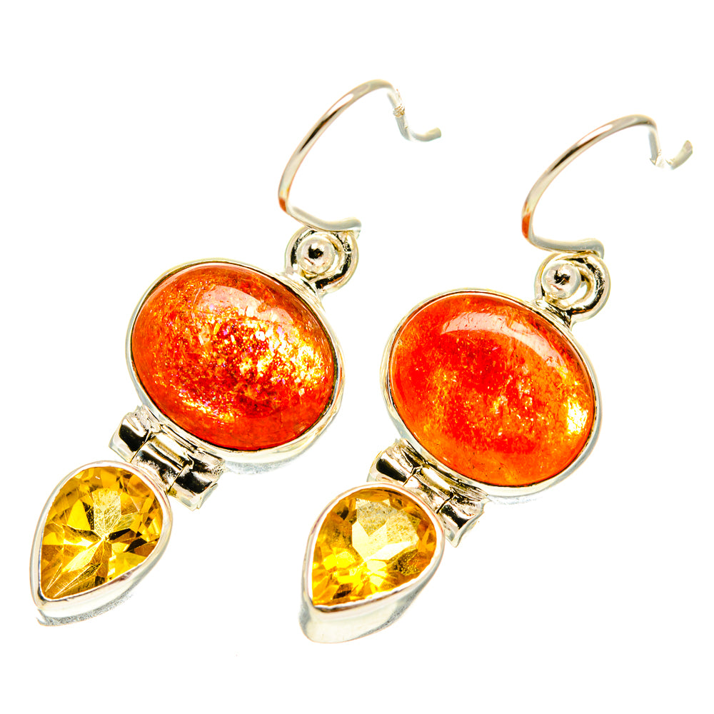 Sunstone Earrings handcrafted by Ana Silver Co - EARR417407