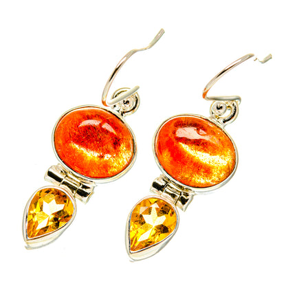 Sunstone Earrings handcrafted by Ana Silver Co - EARR417415