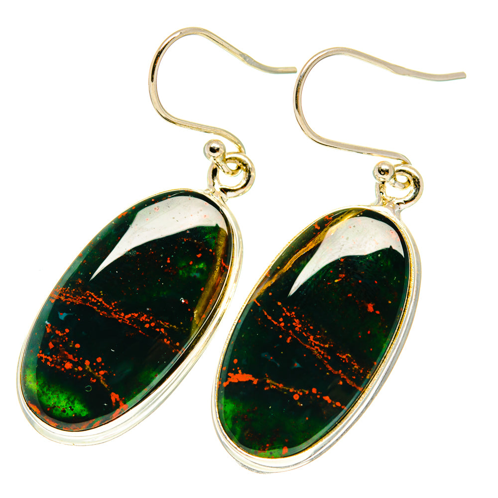Bloodstone Earrings handcrafted by Ana Silver Co - EARR417425
