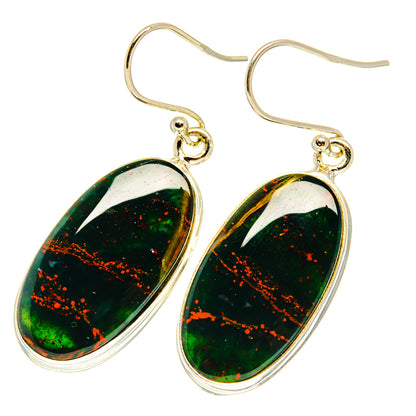 Bloodstone Earrings handcrafted by Ana Silver Co - EARR417425