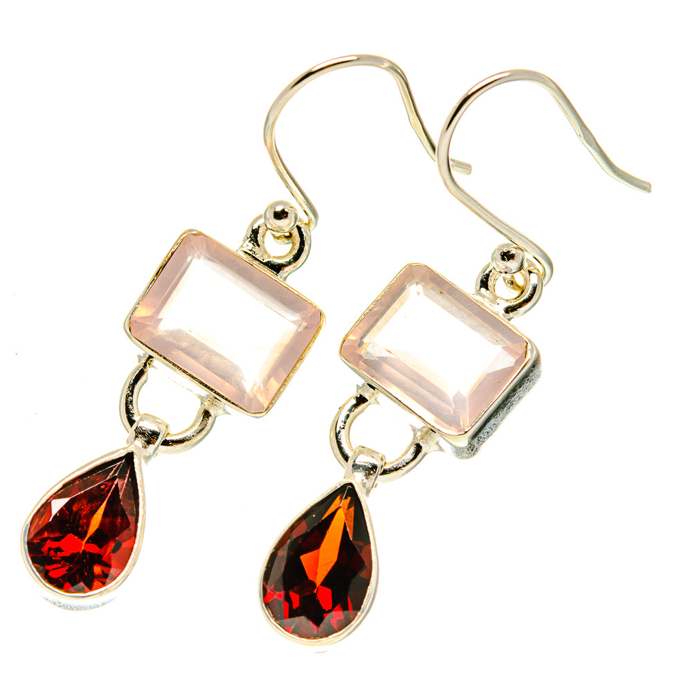 Rose Quartz Earrings handcrafted by Ana Silver Co - EARR417426