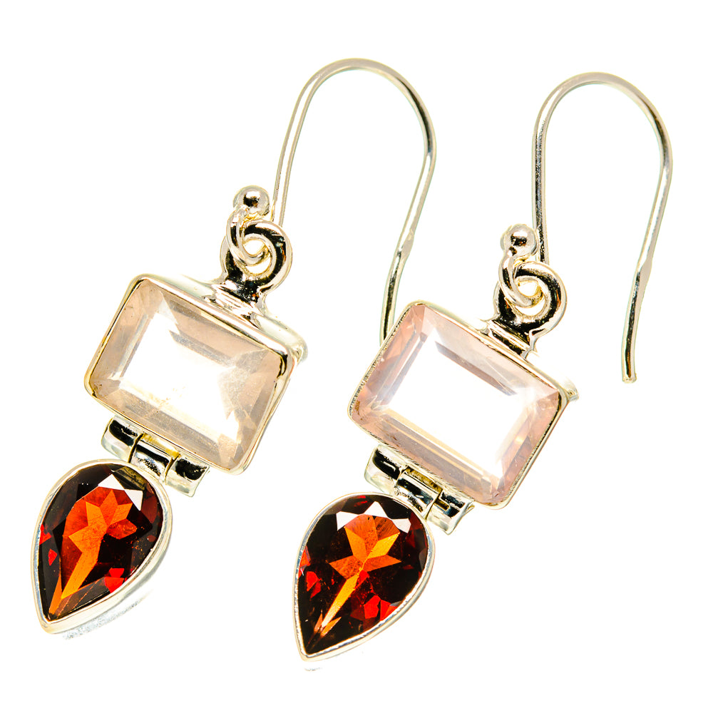 Rose Quartz Earrings handcrafted by Ana Silver Co - EARR417432