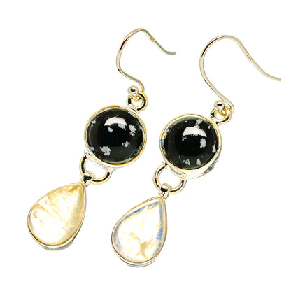 Snowflake Obsidian Earrings handcrafted by Ana Silver Co - EARR417465