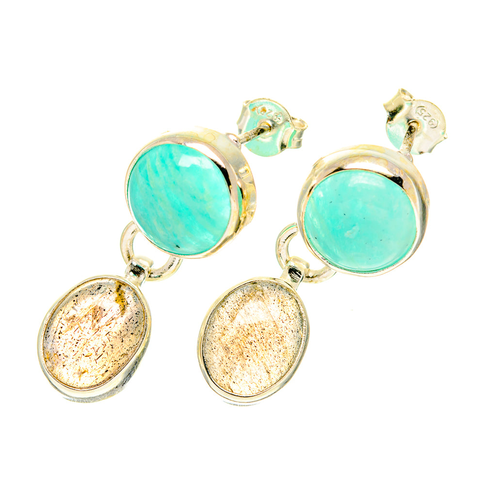 Peruvian Amazonite Earrings handcrafted by Ana Silver Co - EARR417472