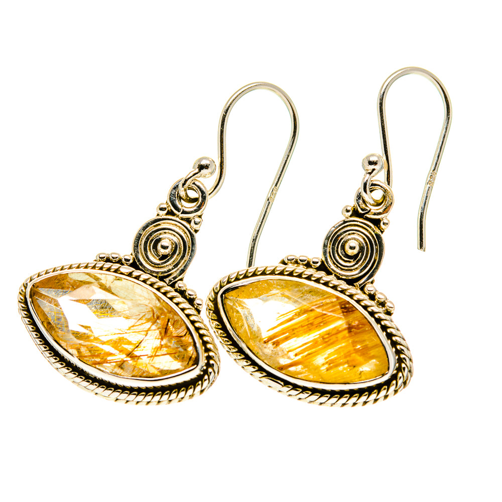 Rutilated Quartz Earrings handcrafted by Ana Silver Co - EARR417473