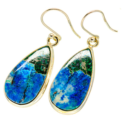 Chrysocolla In Quartz Earrings handcrafted by Ana Silver Co - EARR417485