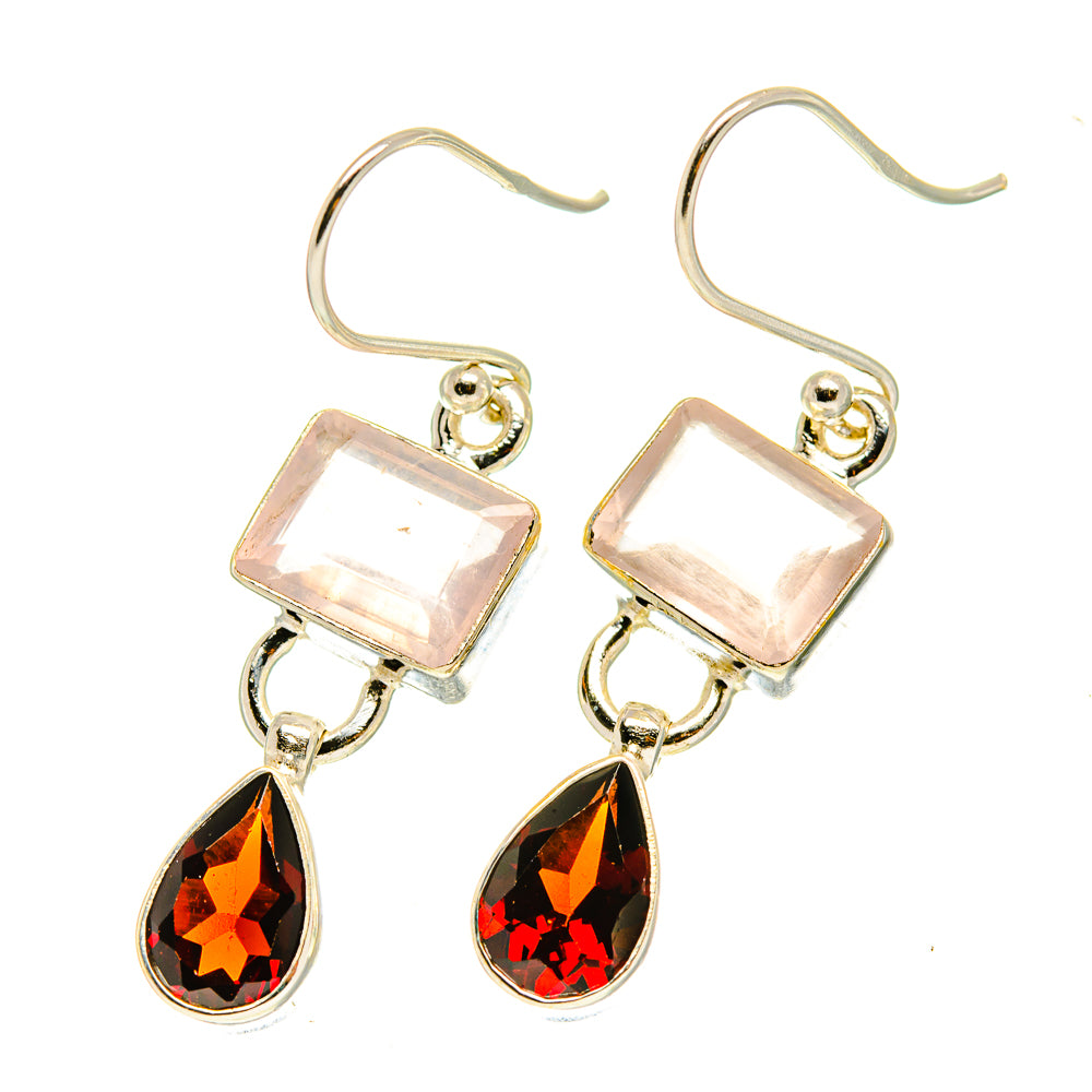 Rose Quartz Earrings handcrafted by Ana Silver Co - EARR417488