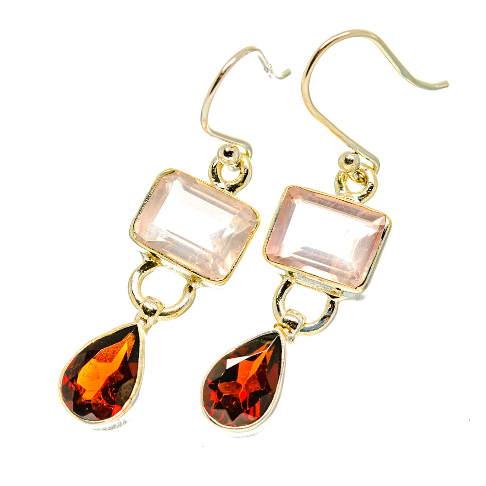 Rose Quartz Earrings handcrafted by Ana Silver Co - EARR417490