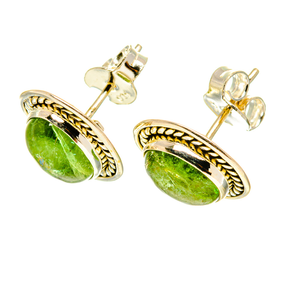 Green Tourmaline Earrings handcrafted by Ana Silver Co - EARR417506