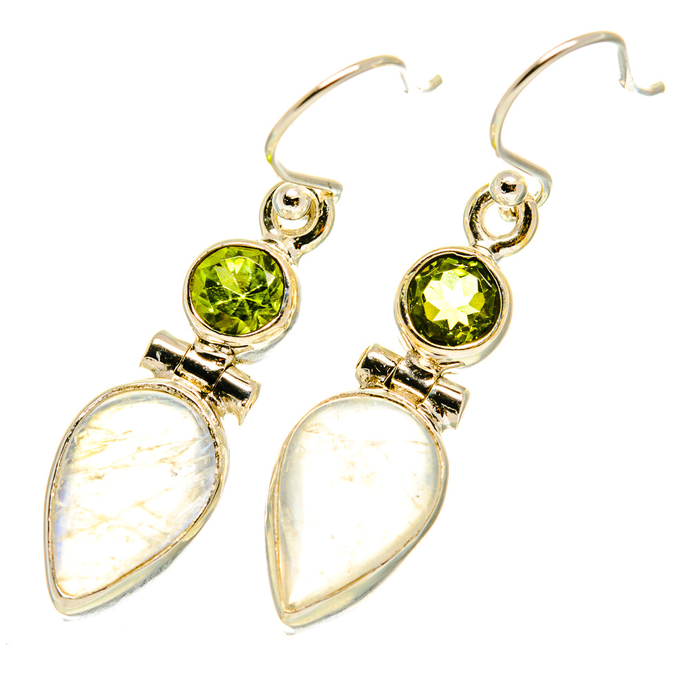 Rainbow Moonstone Earrings handcrafted by Ana Silver Co - EARR417507