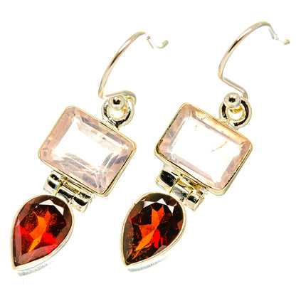 Rose Quartz Earrings handcrafted by Ana Silver Co - EARR417508