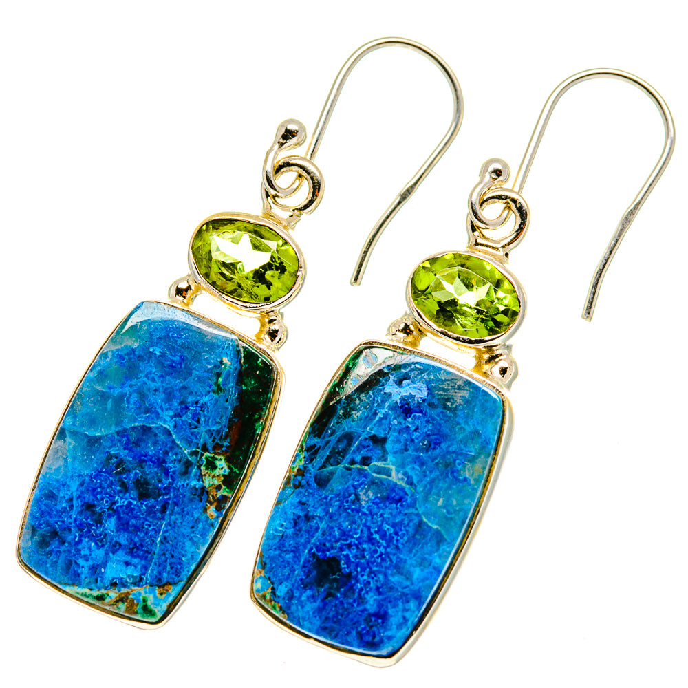 Chrysocolla In Quartz Earrings handcrafted by Ana Silver Co - EARR417512