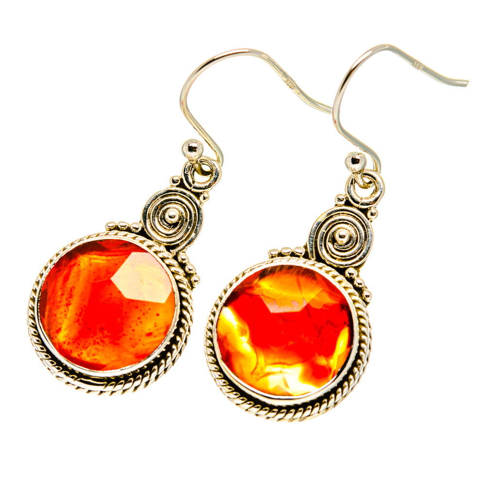 Fire Crab Agate Earrings handcrafted by Ana Silver Co - EARR417515