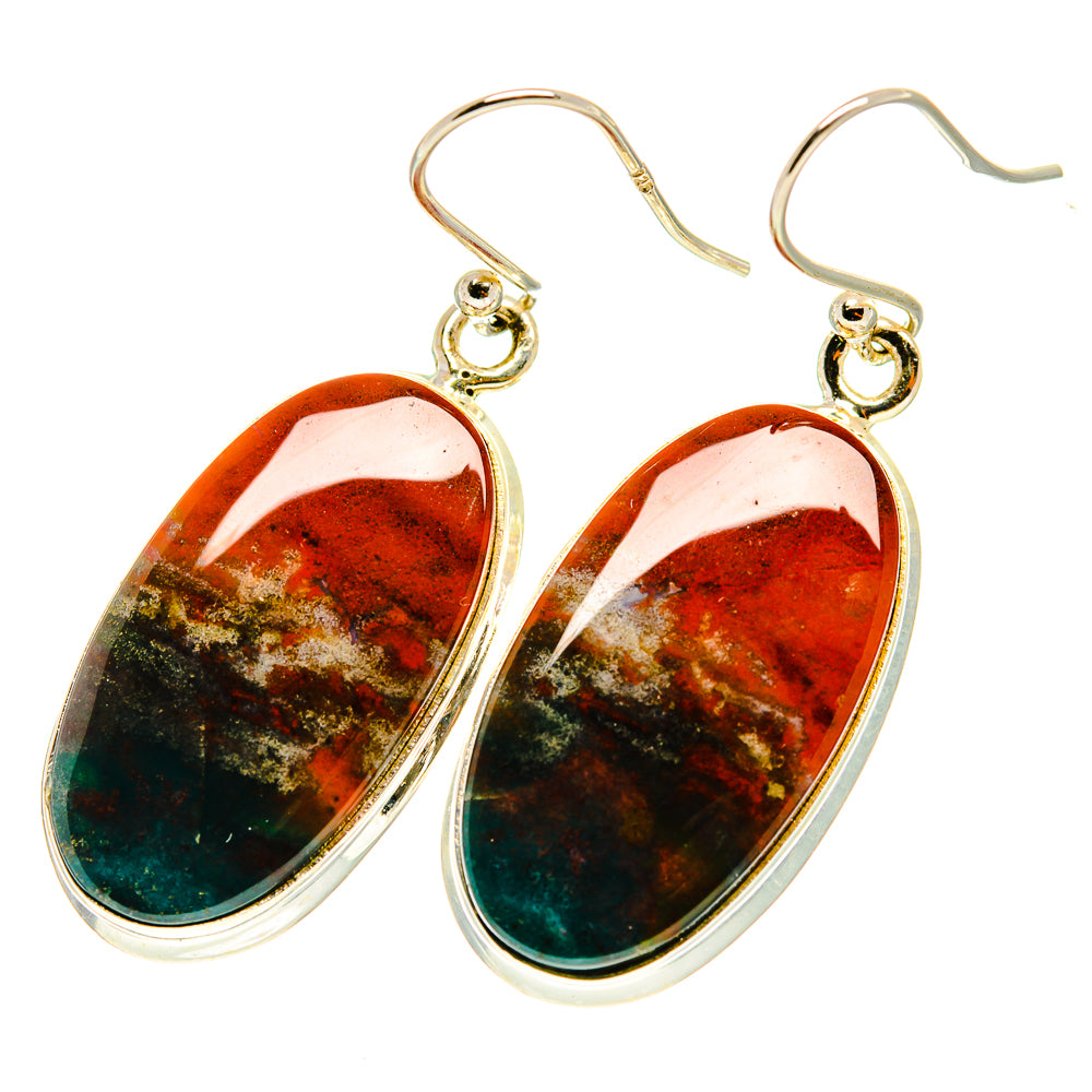 Bloodstone Earrings handcrafted by Ana Silver Co - EARR417518