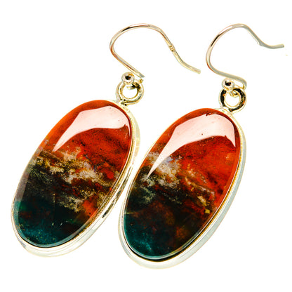 Bloodstone Earrings handcrafted by Ana Silver Co - EARR417518