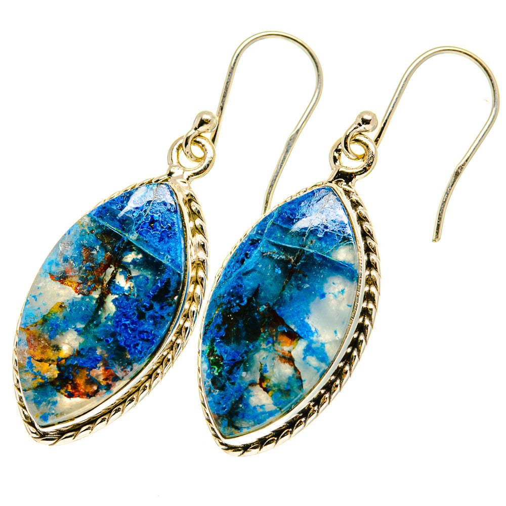 Chrysocolla In Quartz Earrings handcrafted by Ana Silver Co - EARR417521