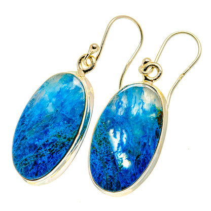 Chrysocolla In Quartz Earrings handcrafted by Ana Silver Co - EARR417534