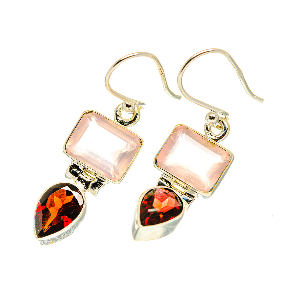 Rose Quartz Earrings handcrafted by Ana Silver Co - EARR417535
