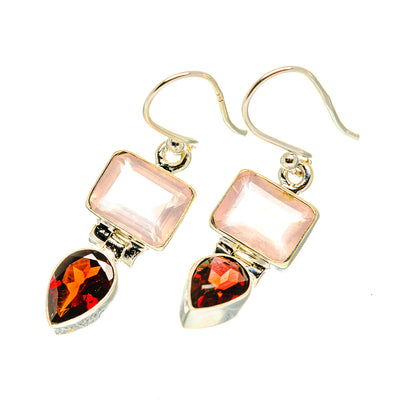 Rose Quartz Earrings handcrafted by Ana Silver Co - EARR417535