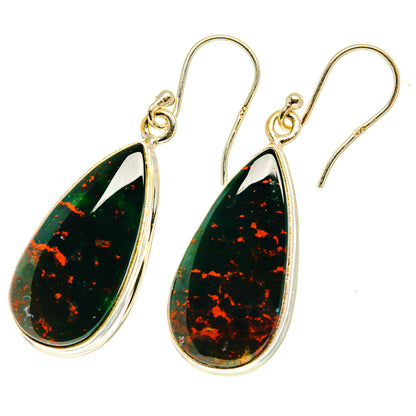 Bloodstone Earrings handcrafted by Ana Silver Co - EARR417536