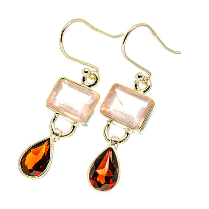 Rose Quartz Earrings handcrafted by Ana Silver Co - EARR417548