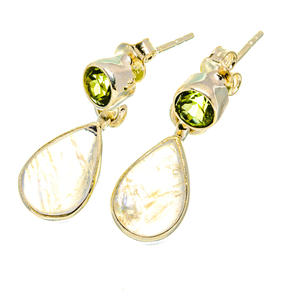Rainbow Moonstone Earrings handcrafted by Ana Silver Co - EARR417550