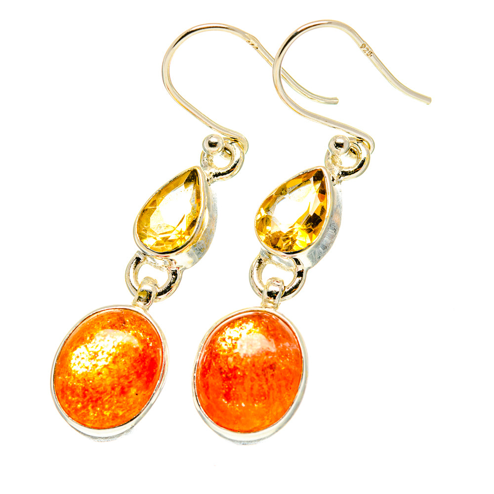 Sunstone Earrings handcrafted by Ana Silver Co - EARR417555