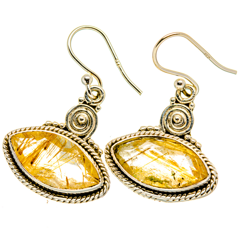 Rutilated Quartz Earrings handcrafted by Ana Silver Co - EARR417562