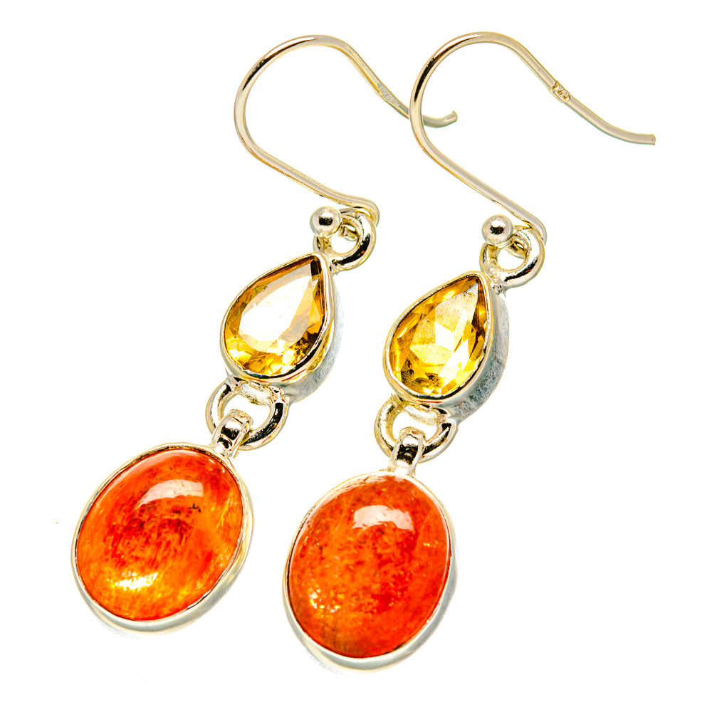 Sunstone Earrings handcrafted by Ana Silver Co - EARR417564