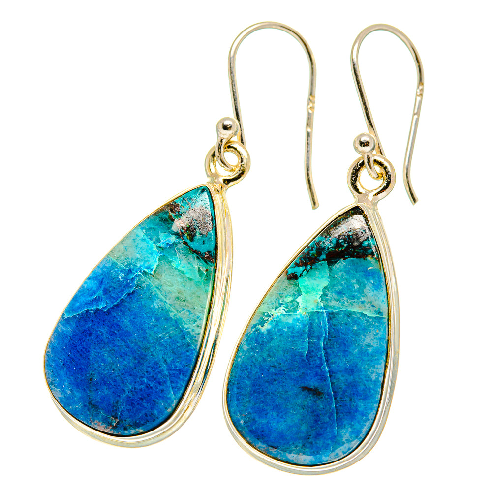 Chrysocolla In Quartz Earrings handcrafted by Ana Silver Co - EARR417571