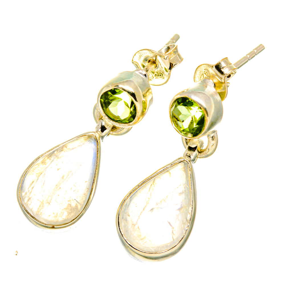 Rainbow Moonstone Earrings handcrafted by Ana Silver Co - EARR417574