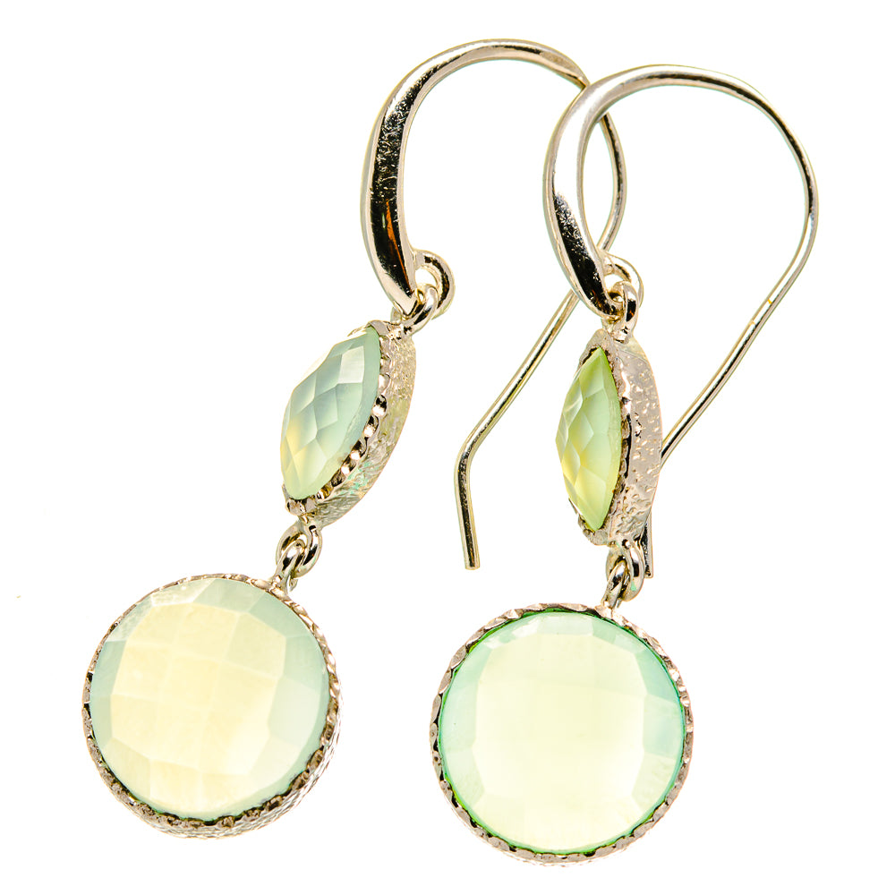 Aqua Chalcedony Earrings handcrafted by Ana Silver Co - EARR417576