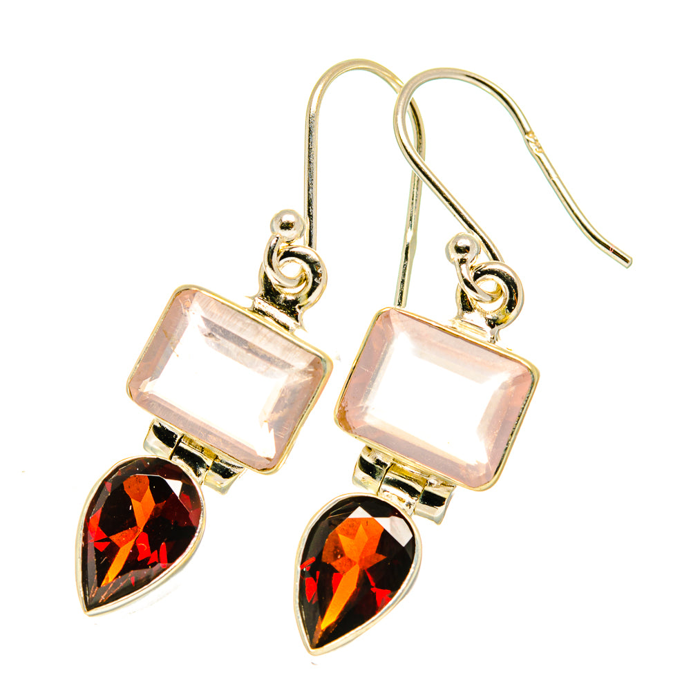 Rose Quartz Earrings handcrafted by Ana Silver Co - EARR417585