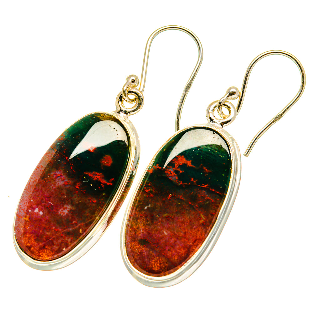 Bloodstone Earrings handcrafted by Ana Silver Co - EARR417595