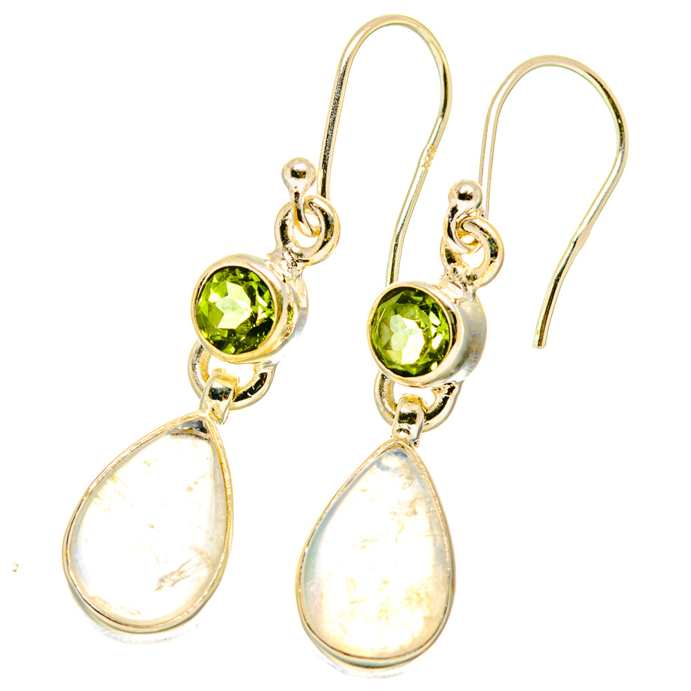 Rainbow Moonstone Earrings handcrafted by Ana Silver Co - EARR417605