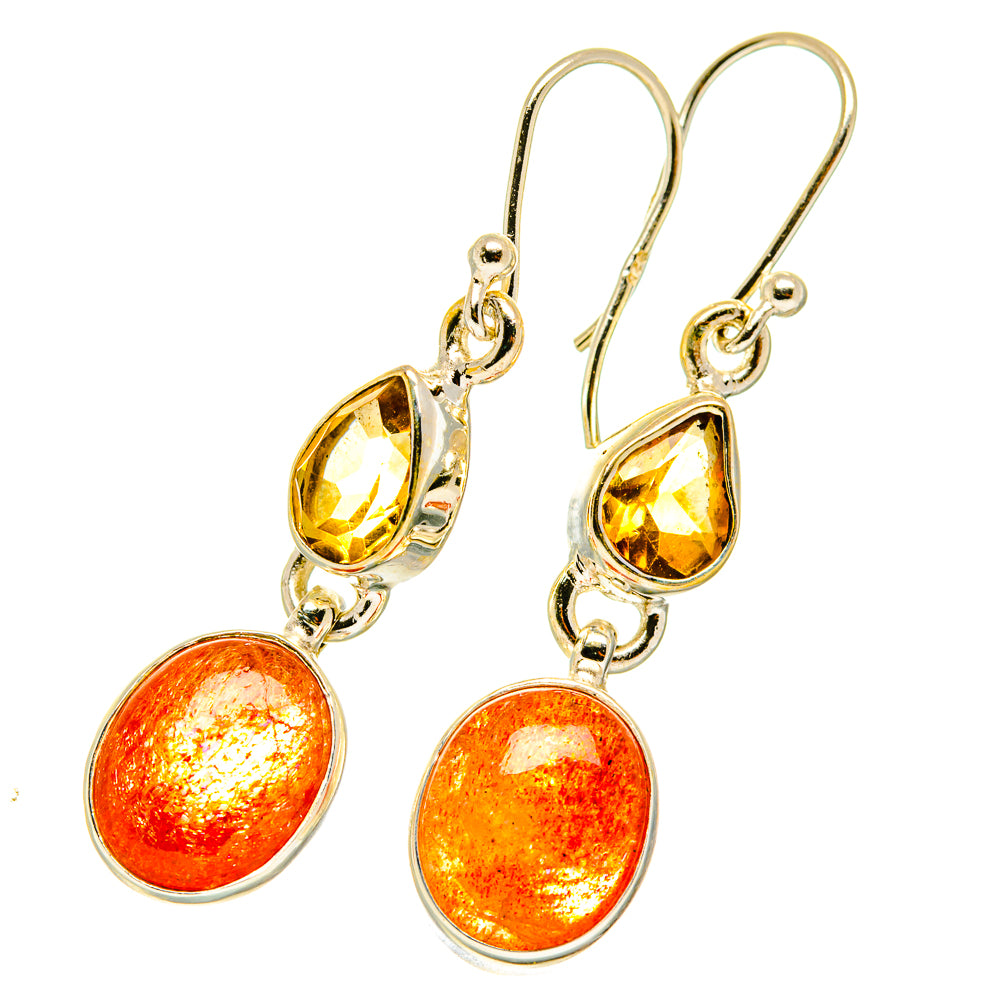 Sunstone Earrings handcrafted by Ana Silver Co - EARR417607