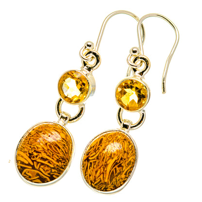 Palm Wood Jasper Earrings handcrafted by Ana Silver Co - EARR417611