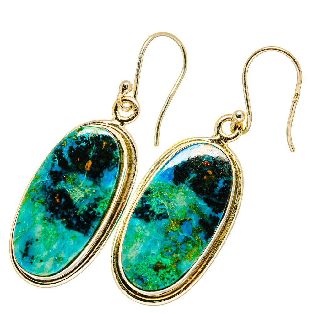 Chrysocolla Earrings handcrafted by Ana Silver Co - EARR417614