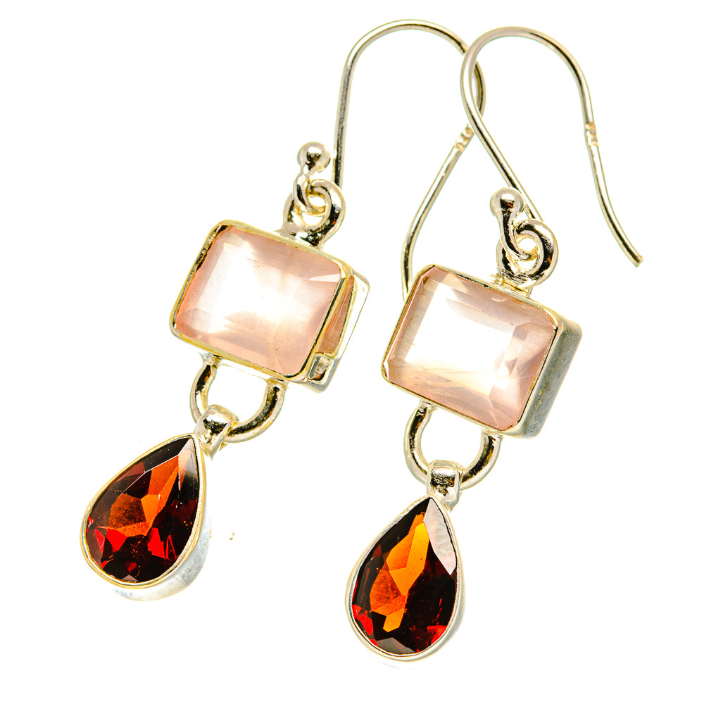 Rose Quartz Earrings handcrafted by Ana Silver Co - EARR417617