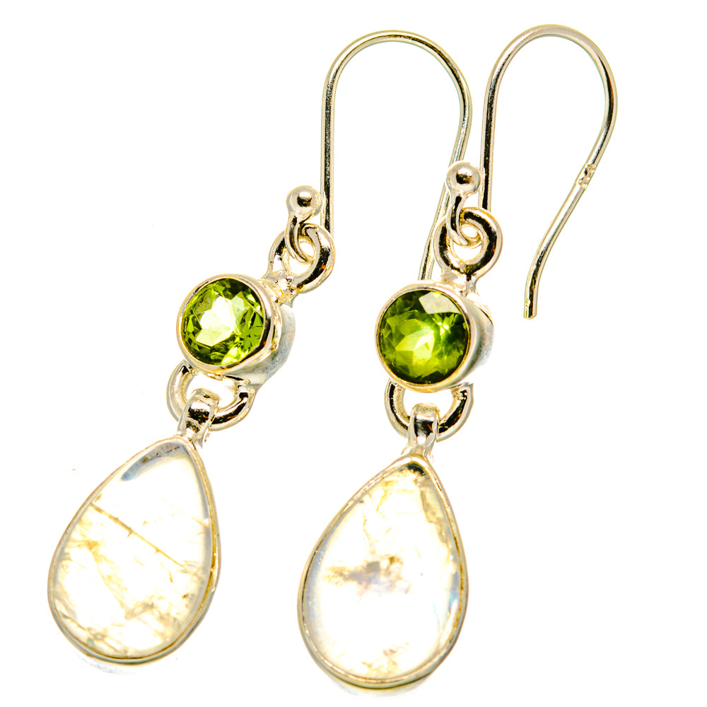 Rainbow Moonstone Earrings handcrafted by Ana Silver Co - EARR417619